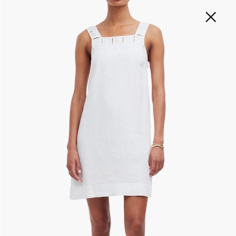 Madewell Taped Cutwork White Linen Minidress